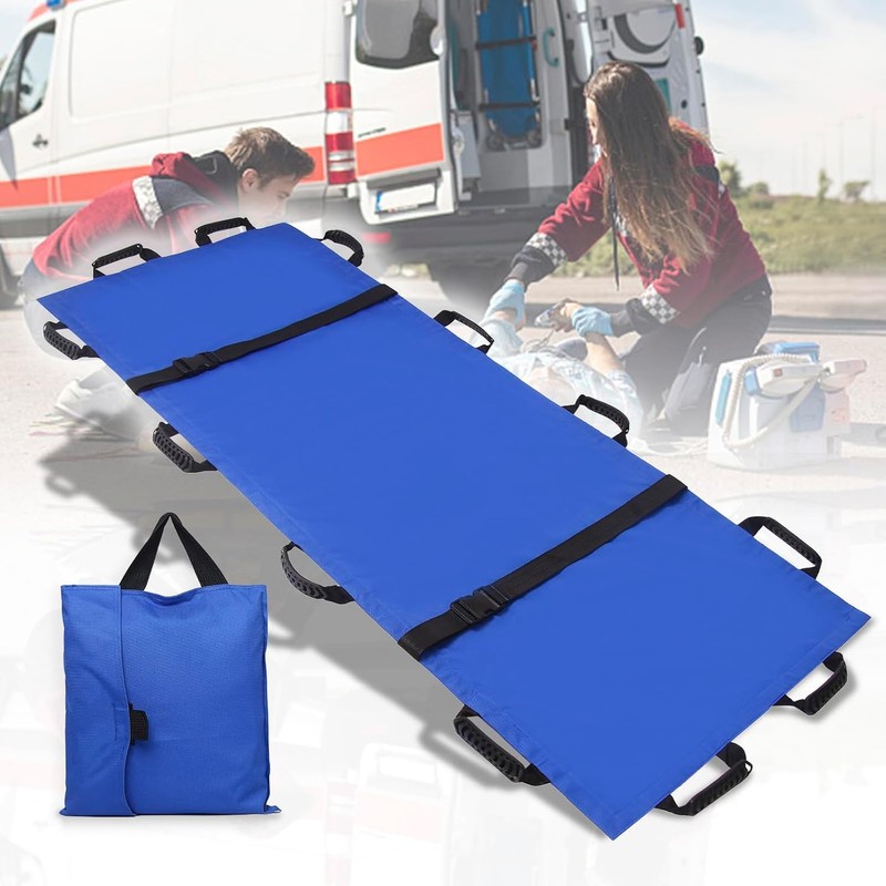 Portable Transport Stretcher with 12 Rubber Handles & Carrying Bag