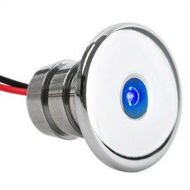 Five Oceans LED Marine Courtesy Lights, Mini Accent Light, Round Deluxe Boat Interior, Deck, Cockpit, Blue LED, for Pontoon, Sailboat, RVs - FO2445