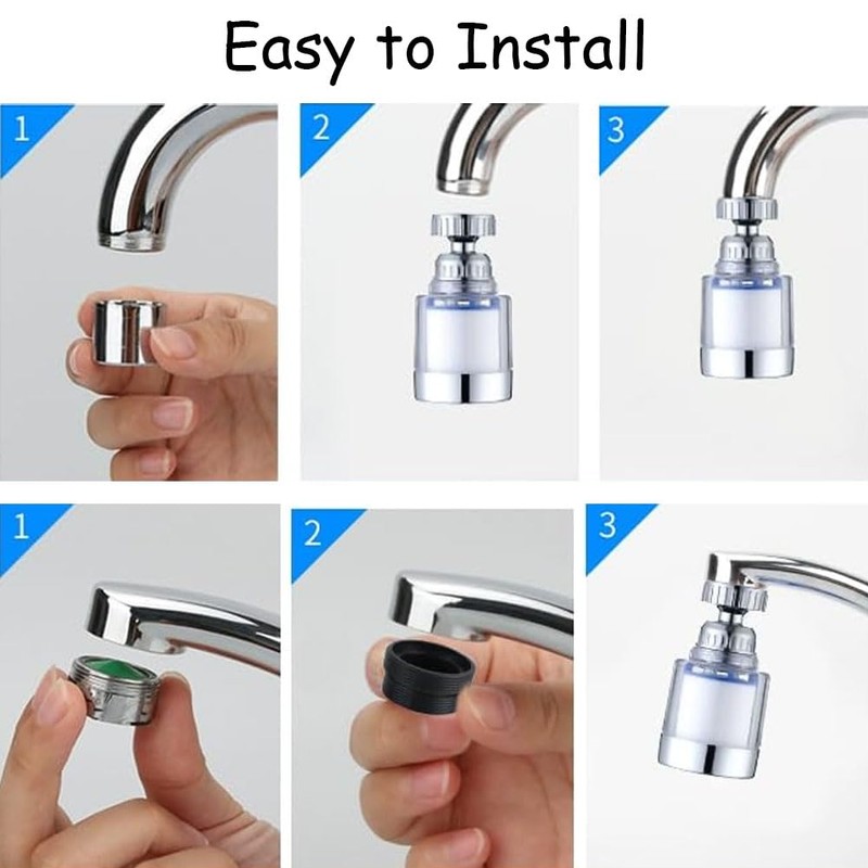 2 x Tap Filter, 360° Water Filter Tap with 6