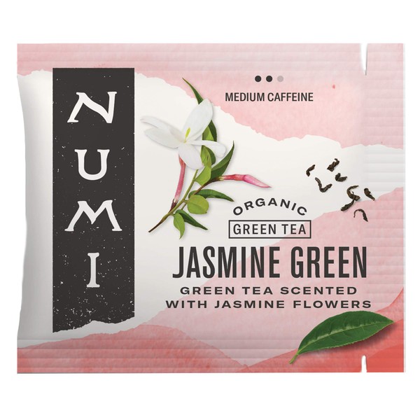 Numi Organic Jasmine Green Tea, 100 Tea Bags, Floral Green Tea With Real Organic Jasmine, Caffeinated (Packaging May Vary)