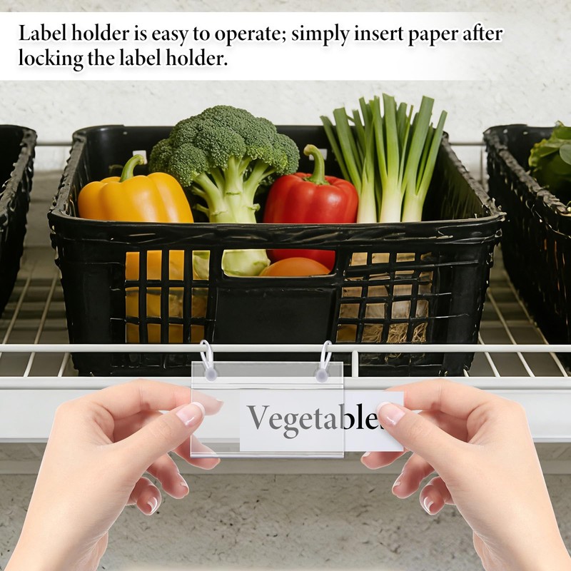 20Pcs Plastic Wire Shelf Label Holder Clip On Wire Basket
