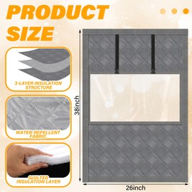 Beeveer 26 x 38 Inch Visible Thermal Window Insulation Kit for Winter Reusable Oxford Cloth Cotton Layer Thermal Window Cover for Winterizing Thicken Warm Winter Waterproof Attic Insulation Cover