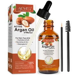 Argan Oil Hair 60 ml Argan Oil Vegan for Face, Skin Care, Hair, Nails, Anti-Ageing, Argan Oil Promotes Hair Growth and Strengthens Hair Roots