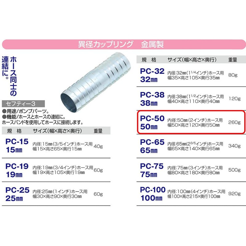 sehutexi- 3 For Hose Connector 50 mm PC – 50