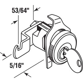 Prime-Line S 4138 Mailbox Lock – Replacement, Multipurpose Mailbox Lock for Several Brands – ILCO 1003M Keyway, Opens Counter-Clockwise with 90º Rotation, Nickel Finish (1 Set)