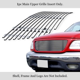 APS Compatible with Ford F-150 1999-2003 Harley Davidson Lightning Honeycomb Style Main Upper Stainless Steel Chrome Polished 8x6 Horizontal Billet Front Grill Grille Insert F65712S