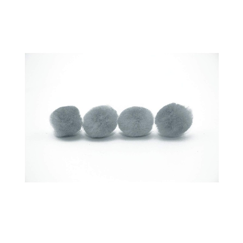 100 piezas de pompones para manualidades color gris de 0.75