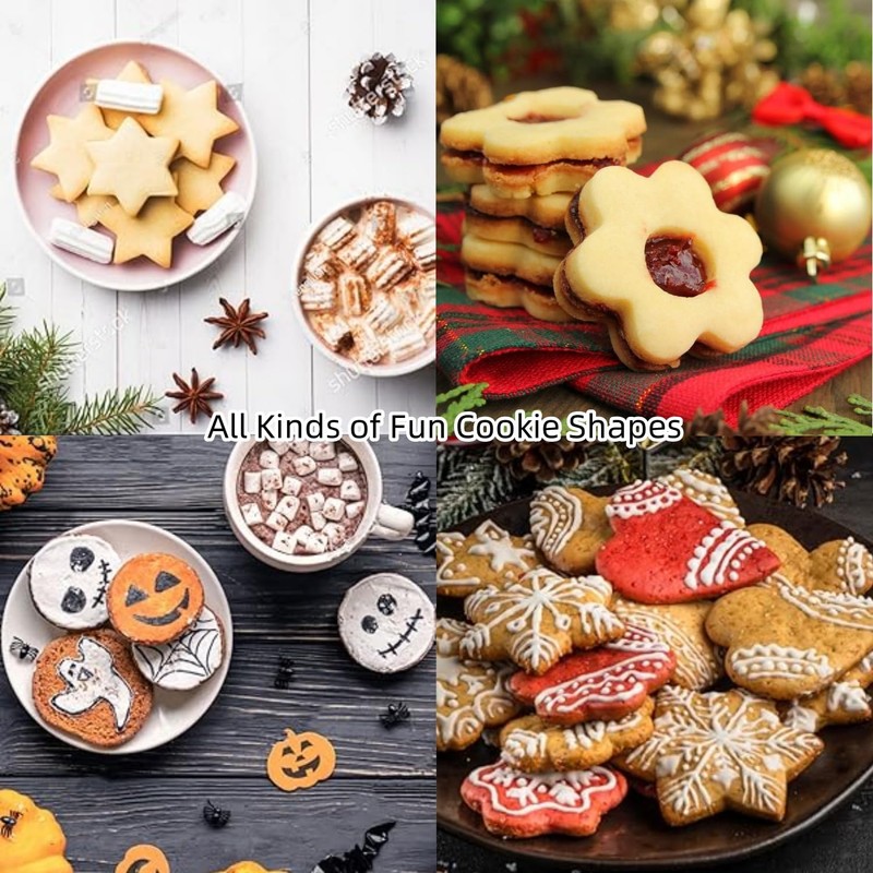 Cookie Cutter,12 PCS Heart Star Circle Flower Shaped Stainless Steel