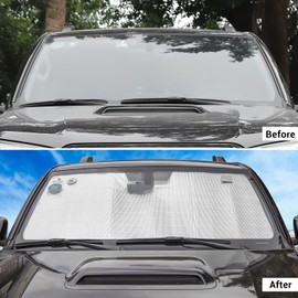 JWWY for 4Runner Windshield Sunshade Window Sun Shade Sun Visor Shade Panel Fit for2017-2024+Toyota 4runner Accessories Foldable Sun Shield Upgrade Reflective Polyester Cover Block Heat UV Rays Silver