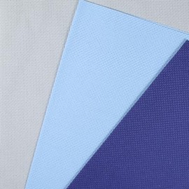 KCS 3 pc of 12" x 18"(30cmx45cm) 16CT Counted Cotton Aida Cloth Cross Stitch Fabric (Sea Foam+Light Blue+Royal Blue)