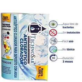Sistema Antiséptico Clorador Technosar para Tinacos Cisternas o Cualquier Depósito de Agua Clorador Flotante Capacidad de 450 a 1200 Litros