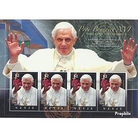 Prophila Collection Nevis 2294 Small Sheets (Complete Edition) Mint NH 2008 Pope Benedict XVI (Stamps for Collectors) Christianity