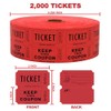 INDIANA TICKET CO. 2,000 Red Raffle Tickets Double Roll, 50/50