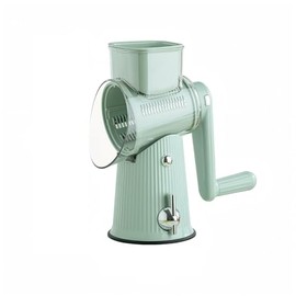 Rotary Cheese Grater, Kitchen Mandoline Vegetable Slicer with 5 Interchangeable Blades. Hand Roller Vegetable Cutter – Stainless Steel Adjustable Thickness Slicer