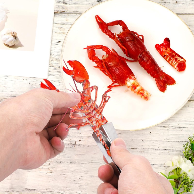 BOXOB 2pcs Crawfish Peeler Tools, Durable Stainless Steel Fast Crawfish