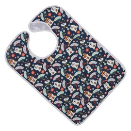 Babero para Adultos, Protector de Ropa Reutilizable, Protector de Ropa Lavable de 3 Capas, Babero Plegable para Adultos (Perro)