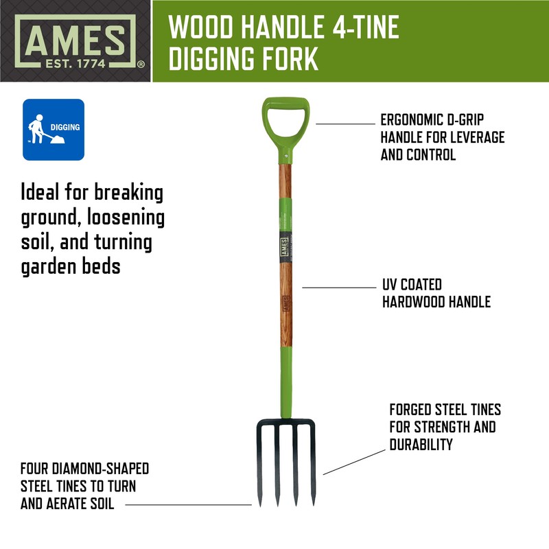 AMES 3-pc. Small Spaces Gardening Kit with Border Spade, Digging