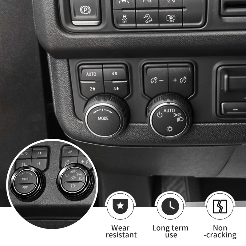 Linskip Aluminum Alloy Control Knob Covers for 2021-2024 Chevy Suburban