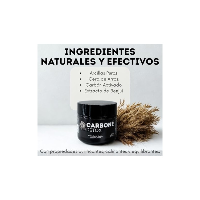 Carboné Detox – Mascarilla Facial de Carbón Activado y Arcillas