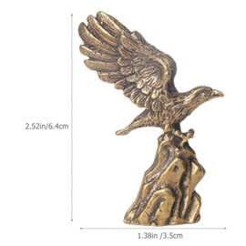 FOMIYES Mini Brass Eagle Figurine: Retro Small American Bald Eagle Statue Vintage Animal Bird Sculpture Paperweight for Independence Day 4th July Table Decoration