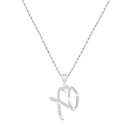 XO Necklaces Set for Men Women Trendy Glitter Gold XO Pendant Necklaces Sparkly Rhinestone Street Hip-Hop Rock Neck Jewelry Accessories Gifts