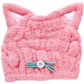 dilib Kids Cute Cat Towel Cap Dry Cap Hair Turban Hair Towel Quick Dry Bath Pool Swimming Pool Towel (Pink)