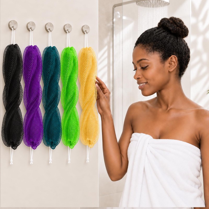 African Bath Net Sponge with Long Stretch Design, Quick Dry