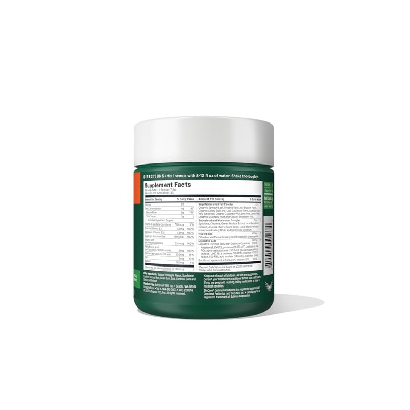 Bulletproof Verdes, 8.8 onzas, polvo de verduras diarias con superalimentos