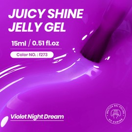 Beetles Purple Gel Nail Polish, 15ML Clear Purple Jelly Gel Polish Sheer Translucent Effect Neutral Nail Polish Soak Off UV Violet Night Dream Series French Nail Art Manicure Salon Gift for Women