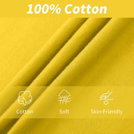 1 Pack Cotton Boys Kids Tshirt Short Sleeve Summer Tops Clothes Tee Shirts for Toddlers(Age 2-14) Yellow