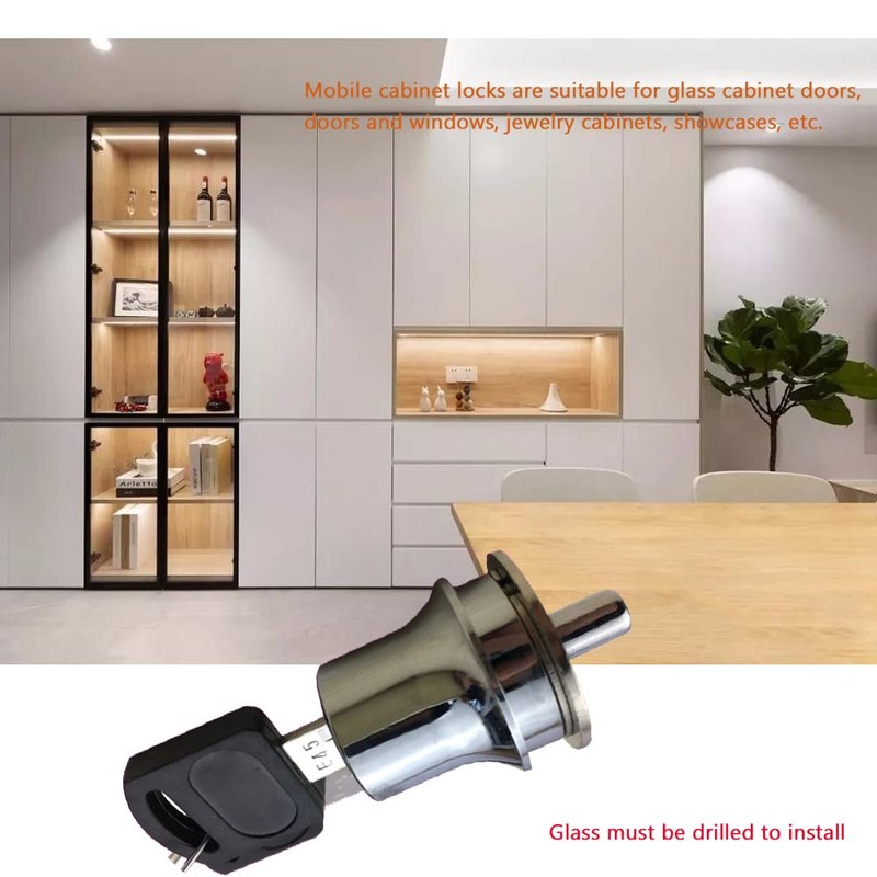 Glass Lock Sliding Glass Door Locks with 2 Keys Cabinet