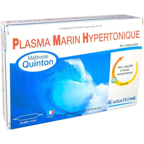 Quinton Aquatechnie Plasma Marin Hypertonique 20 Ampoules, box of 20