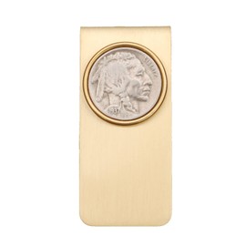 US 1937 Indian Head Buffalo Nickel 5 Cent Coin Solid Brass Money Clip New - High Quality - Original Color without Any Plating