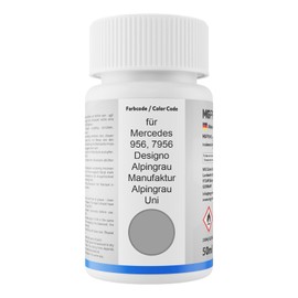 MG PRIME Autolack Lackstift Set für Mercedes 956/7956 Designo Alpingrau/Manufaktur Alpingrau Uni Basislack Klarlack je 50ml
