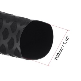 TOP-VIGOR 30mm(1.18 Inch) Heat Shrink Tubing 3.28FT 2:1 Ratio Adhesive-Lined Heat Shrink Tube, Heat Shrink Sleeving for Electrical Insulation Repairs, Wrap Cable, Wire Connectors, Black