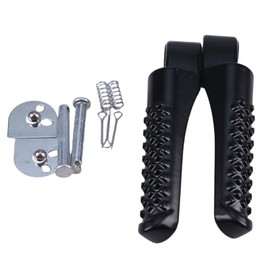 DVPARTS 2PK Foot Pegs Footrest Bracket Set Compatible with CT200U Trail 200 CT200U-EX BT200X CT200U-EXR CT100U Trail 100 212cc 196cc 6.5hp,mini bike foot pedal,Left Right (Black)