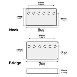 Guyker Humbucker Pickup Cover (1Pcs 50mm and 1Pcs 52mm Pole Spacing), Cupronickel Bridge & Neck Kaleidoscope Pattern Hollow Pickups Frame for Les Paul LP Style Electric Guitar (PC010, Chrome)