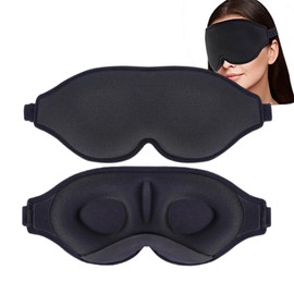 3D Sleep Mask for Women & Men, Light Blocking Cotton Sleep Eye Mask with Adjustable Strap - Soft, Comfortable & Blindfold Sleeping Mask for Camping Travel Sleeping Meditation