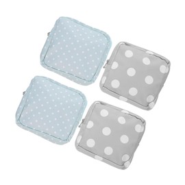 TOVINANNA 4pcs Reusable Sanitary Napkin Storage Bag Set Portable Period Pouch with Moisture Design Feminine Hygiene Organizer for Travel Office School