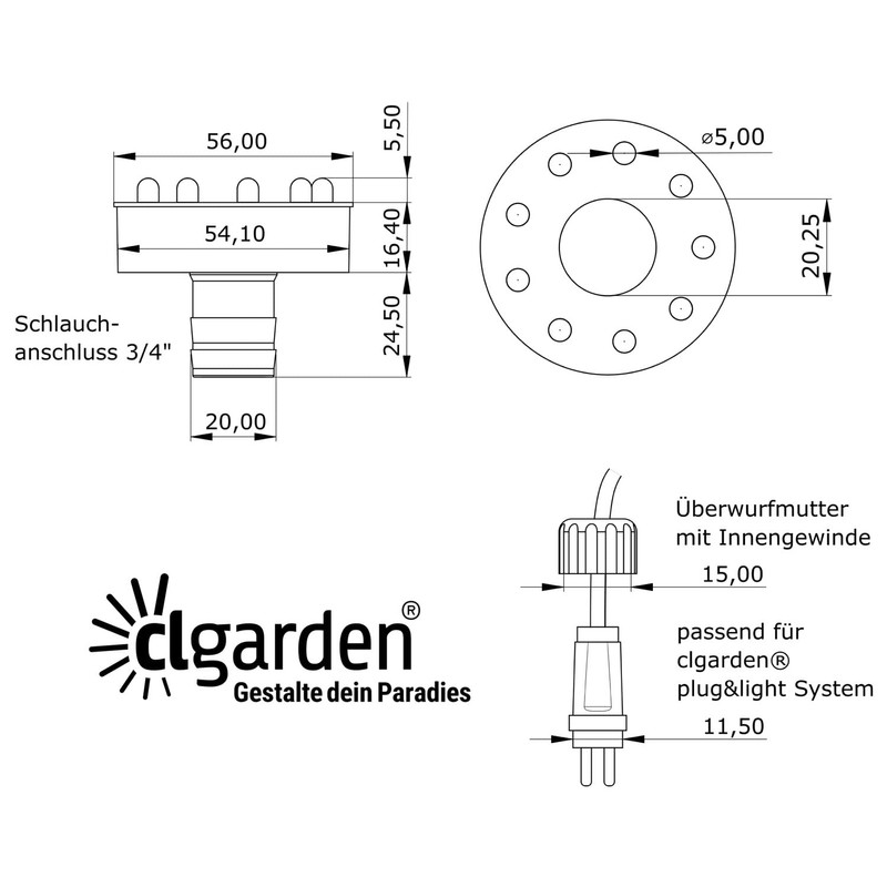 CLGarden LED Ring Diameter 56 mm Warm White 12 V
