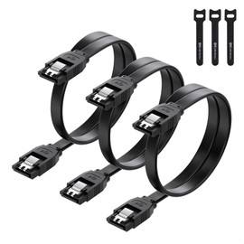 Cable Matters Cable Matters 3-Pack SATA Cable for SSD - 18 Inches, SATA 3 Cable for HDD, 6 Gb/s SSD Data Cable, Black