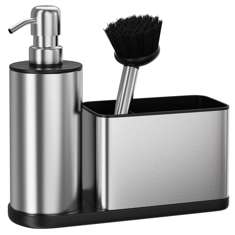 ODesign Kitchen Soap Dispenser Set - 3 in 1, Stainless