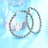 Limerencia hypoallergenic Pure Titanium Twisted Rope Round Hoop Earrings for