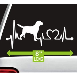 Lab Labrador Retriever Heartbeat Lifeline Infinity Decal Sticker Set for Car Window 6-Count BGE1082