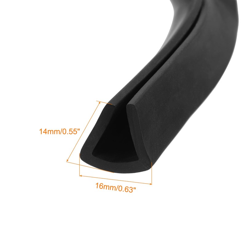 uxcell U Channel Edge Trim, 6.6ft Length Rubber Guard Seal