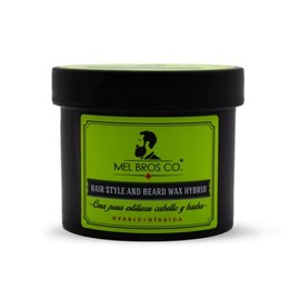 MEL BROS CO. - Hair Style and Beard Was Hybrid - Cera Hibrida para estilizar Cabello y barba. Acabado mate natural. (4 oz / 118 ml)