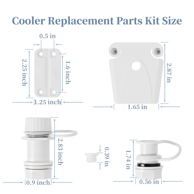 Replacement Parts Kit for Igloo Coolers - Plastic Hinges, Latches,