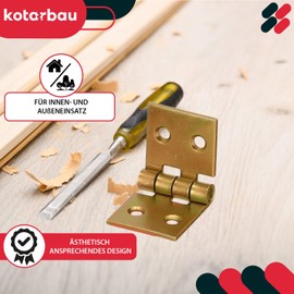 KOTARBAU Box Hinge Pack of 10 Rolled Table Hinges Furniture Hinges Galvanised Door Hinge Box Hinge Cabinet Hinges 50 x 25 mm
