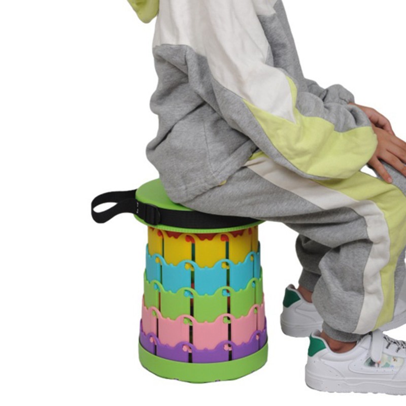 Telescopic Stool Rainbow Portable Retractable Collapsible Stools for Camping Fishing