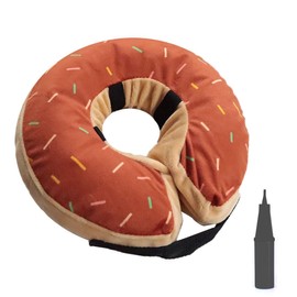 crazy bean Inflatable Collar for Dogs and Cats, Protective Collar, Dog Collar, Leak Protection for Recovery After Surgery (Orange M)